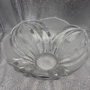 VTG Imperlux Lead Crystal Cut Bowl‎ Dogwood Pattern Frosted Clear Fruit Punch